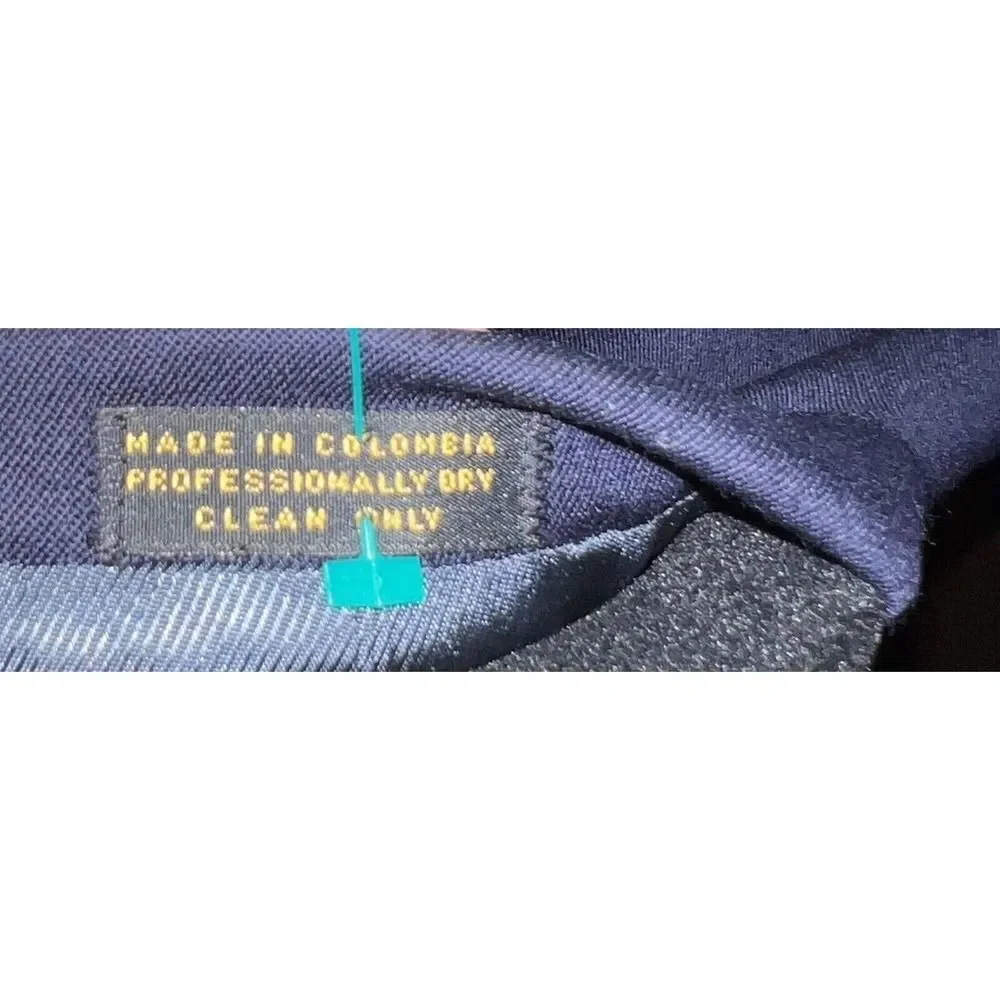 Oscar de la Renta Navy Blazer Mens 44L Jacket 2 Gold Button Wool Excellent